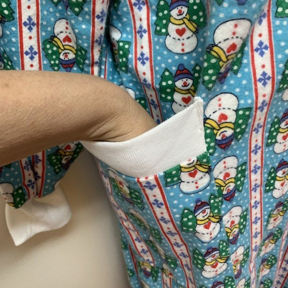 VTG Jennifer Dale Snowman One Piece Pajamas Drop Seat M NEW NOS Union Made USA - Picture 4 of 10